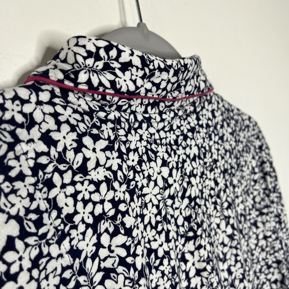 Lauren Ralph Lauren Shirt Womens XL Navy White Floral Sleep Nightshirt Pajama - Picture 9 of 11